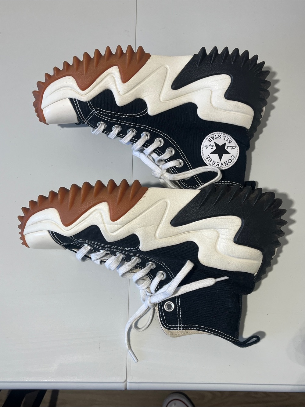 Converse Run Star Motion Black and White High-Top Sneakers - Picture 4 of 14